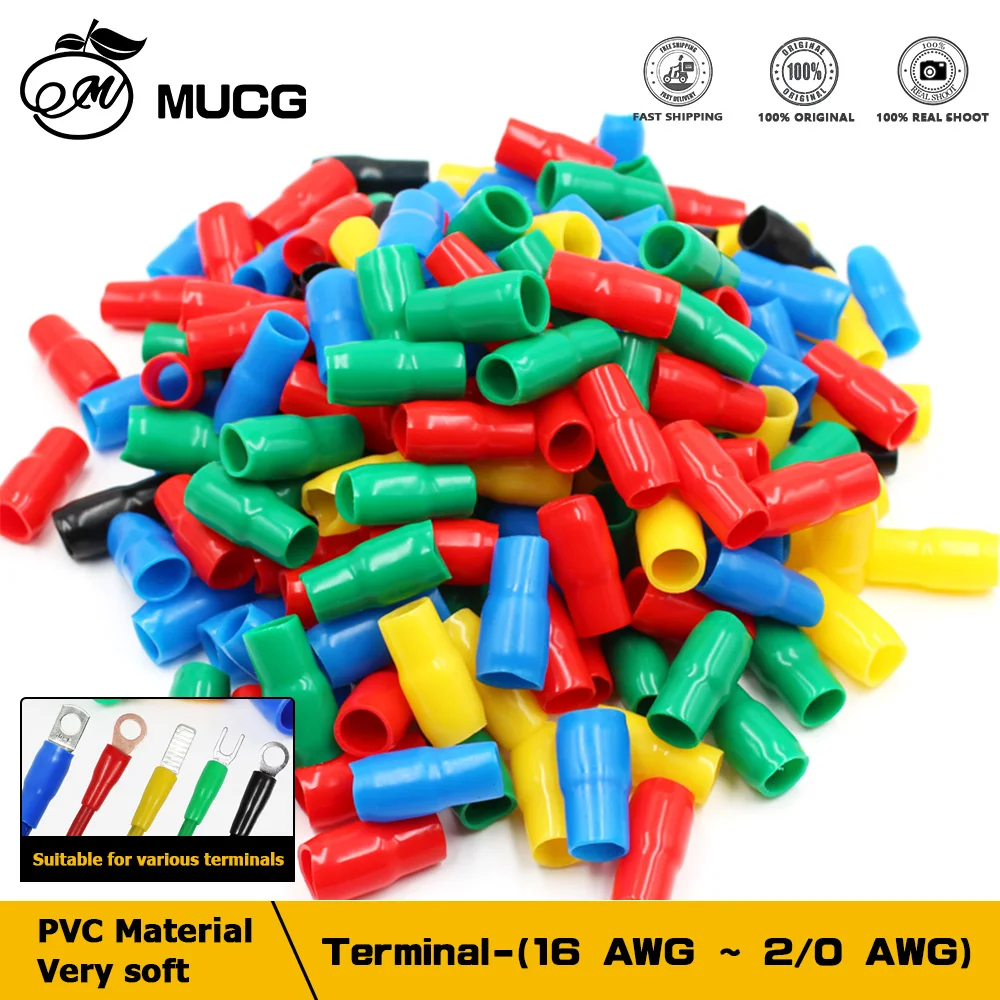 Lug Jacket Terminal Jacket Soft PVC Insulating Wire Cable Terminal Protective Sheath for Y U Circular Ring Type C45 Lug Terminal