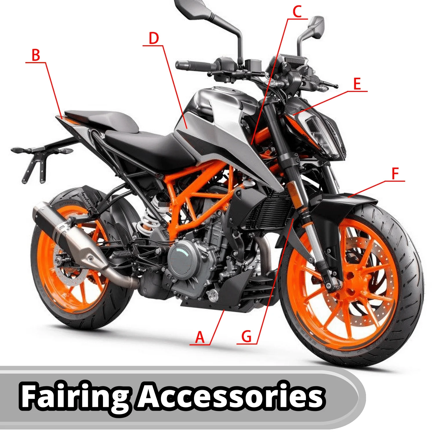 

For KTM Duke390 Motorcycle Fairings Side Cover For Duke 390 2017-2022 Injection Panel Bodywork Frame Protector Kits Accessories