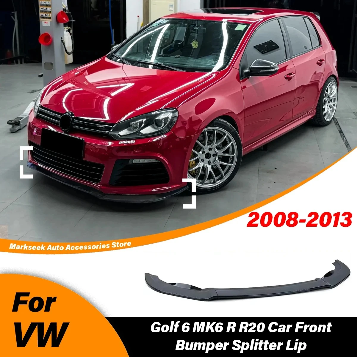 Для Volkswagen Golf 6 MK6 R R20 2008 2009 2010 2011 2012 2013 автомобильный передний бампер сплиттер для губ модификация комплект Для Volkswagen Golf 6 MK6 R R20 2008 2009 2010 2011 2012 2013 автомобильный передний бампер сплиттер для губ модификация комплект