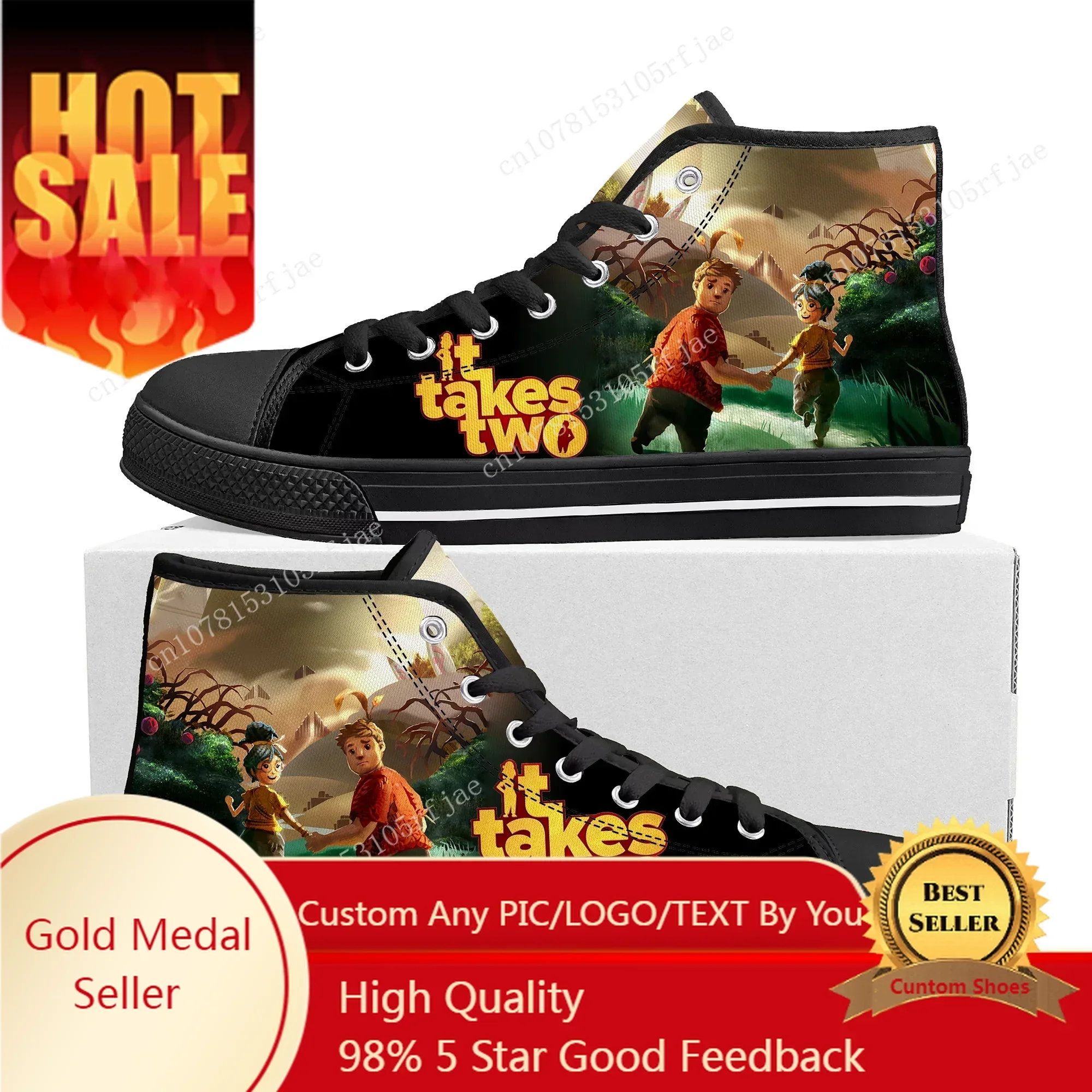 Anime Cartoon Game It Takes Two High Top Sneakers Mens Womens Teenager High Quality Canvas Sneaker Custom Built Couple Shoes