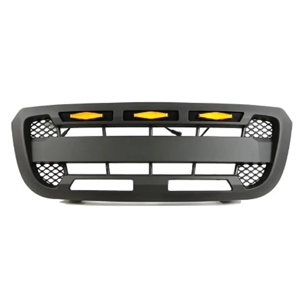 Grill front bumper grille with LED lights Racing grill Fit For Ford Ranger 2004-2011 2005 2006 2007 2008 2009 2010