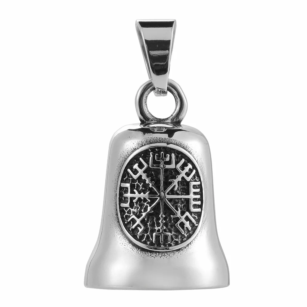 Vikings Tinkle Bell Pendant 316L Stainless Steel Band Party Punk Nordic Viking Necklace