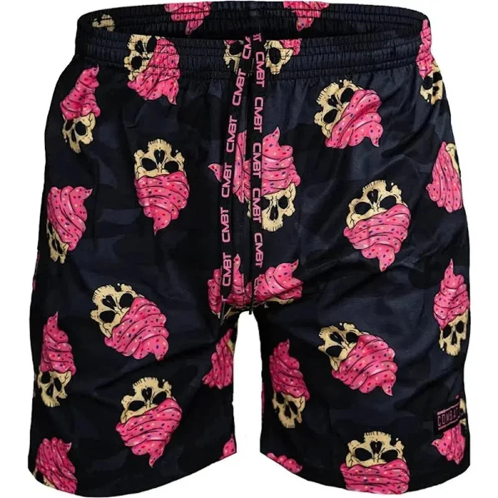 Men's Skull 3D Impresso Casual Shorts, Unissex, Rua, Gótico Personalidade, Legal, Esportes, Tendência, Verão, Novo, S-2XL, 2022