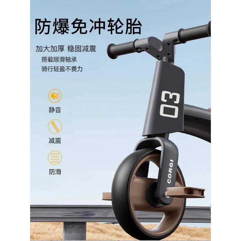 Children tricycle bicycle 1-3-6 years old bicycle baby taxiing balance car portable pedal