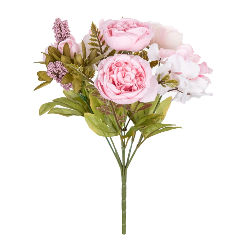 1/3 Stück künstliche Blumen Weihnachtsgirlande Hochzeit Garten Rosen Fotos Bogen Pfingstrose Blumensträuße Home Room Decor Seidenhortensien – Detail 12