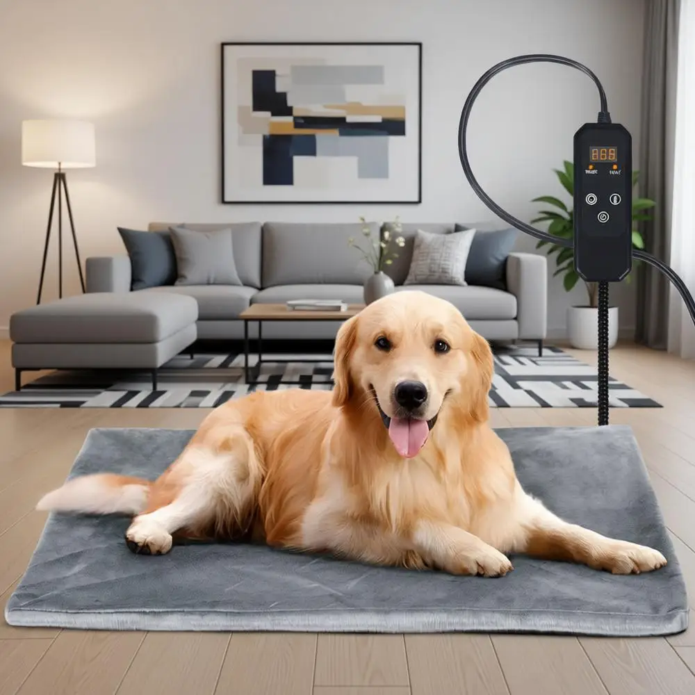 

Водонепроницаемый коврик с подогревом для животных с регулируемой температурой и таймером, электрическая грелка для животных, 35x24