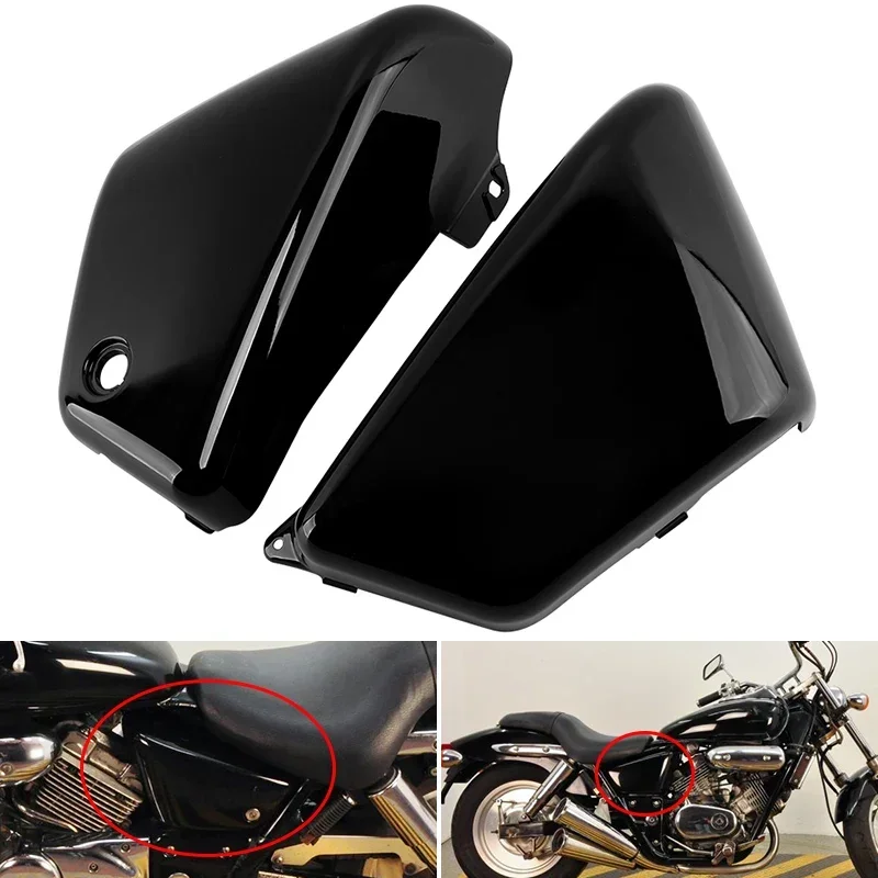 Gloss Black Motorcycle ABS Fairing Side Battery Cover Protection Guard Cap Accessories For Honda Magna VF 250 1995-2006