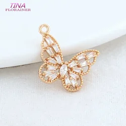 6PCS 16*19MM 14K Gold Color Brass Butterfly Charms Pendants Necklace Earrings Jewelry Making Supplies Accessories