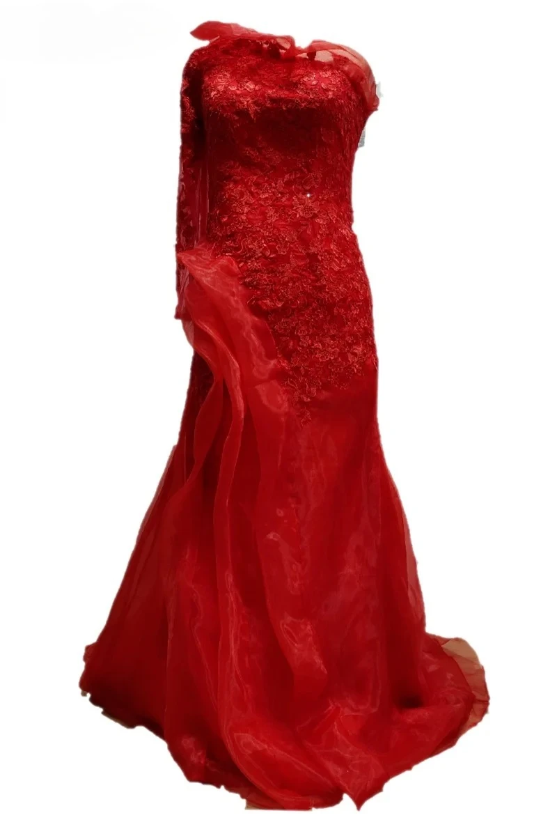 섹시한 원숄더 아프리칸 머메이드 웨딩드레스 플러스 사이즈 브라이덜 가운 레이스 아플리케 드레이핑 베스티도 데 노비아 파라 보다 시빌