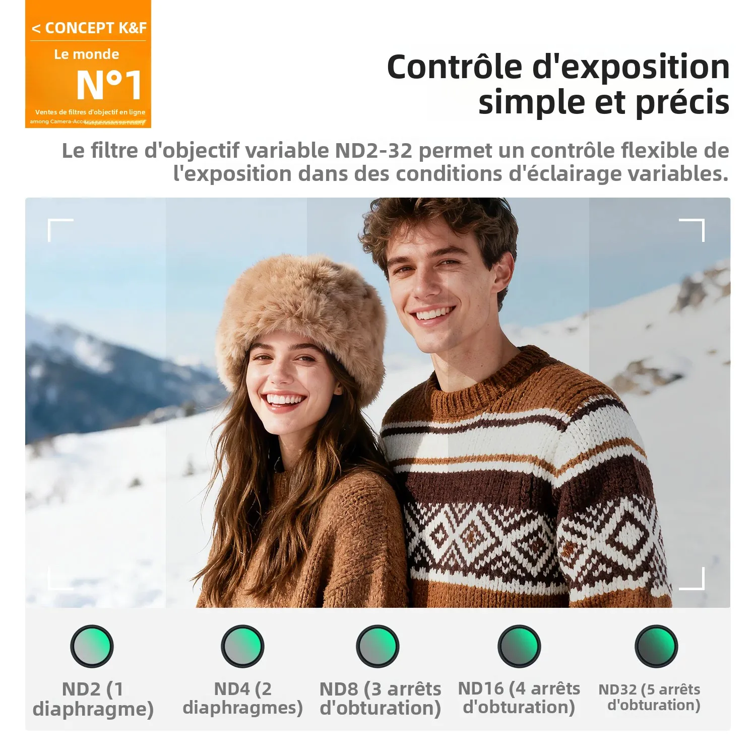 Image 4: K&F CONCEPT Kit de filtre à pince variable ND2-32 / CPL 67 mm pour téléphone pour iPhone 16 15 Pro, Xiaomi, OPPO, clip universel