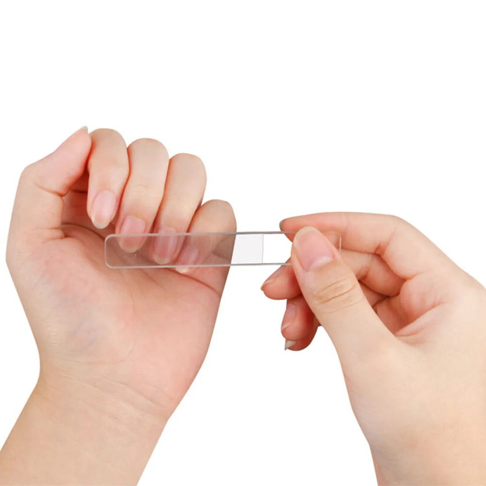 

2Pcs Glass Nail Shiner Emery Board Micro Particles Buffing File Smooth Nails Portable Travel Bag Nail Sanding Block