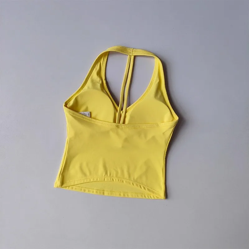 Atmungsaktive Sport-BH-Polster für Damen, Push-up-BH mit hängendem Hals, sexy Sport-Weste mit offenem Rücken, Yoga-Tanktop, Fitness- und Trainings-Top für das Gym – Detail 17