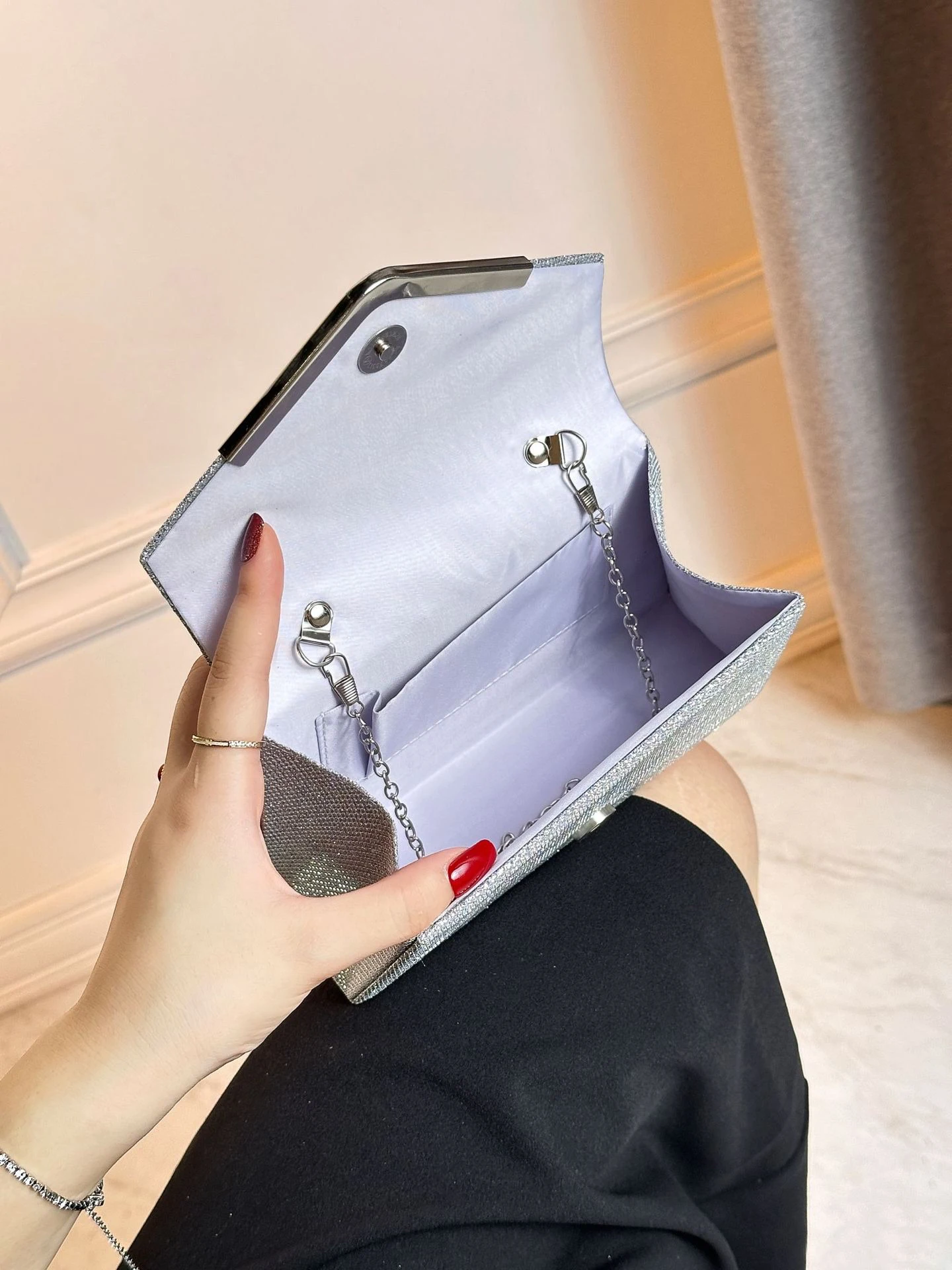 Tragbare Abendtaschen, Hochzeitstaschen, Crossbody-Clutch-Taschen und Damen-Abendkosmetiktaschen – Detail 14