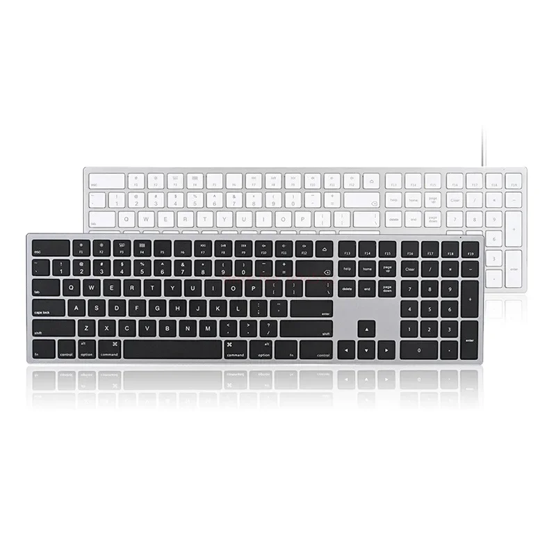 Imagem -05 - Liga de Alumínio Teclado com Fio Adequado para Computador Apple Mac Mudo Escritório Ultra Fino o Novo Metal 2023