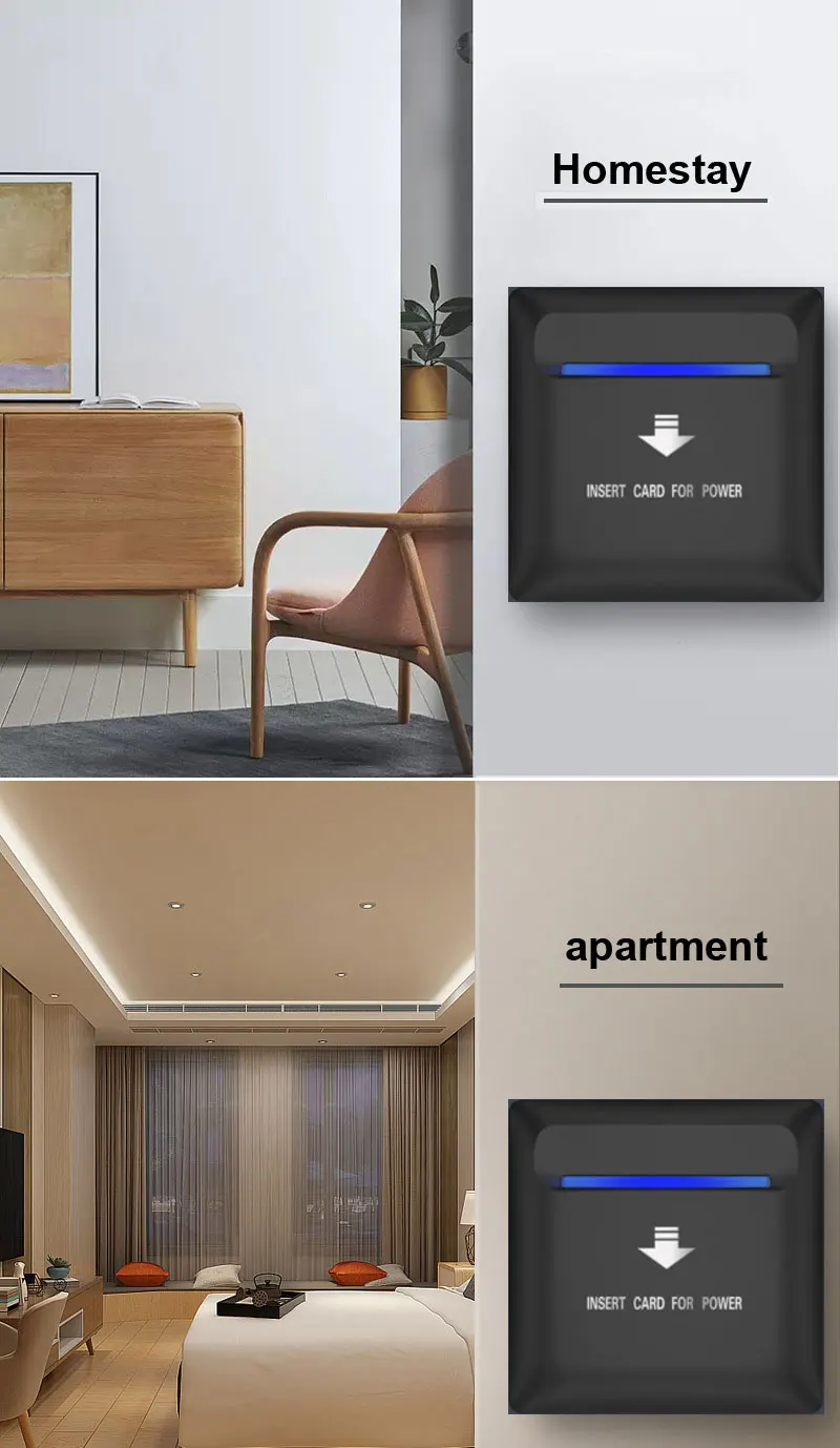 10pcs Wall Energy Saving Switch ID Card Low Frequency 125K 15S Time Delay 80V-240V 40A Support 110V/127V/220V 5 Colour Option