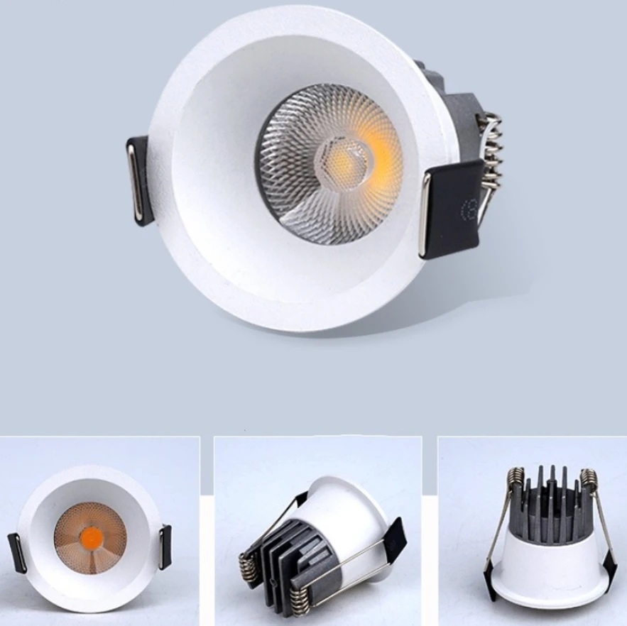 3W 5W Cob Led Downlight Mini Cabinet Llight Cut Size 30mm Spot Lamp110V 220v white round body Include Led Driver