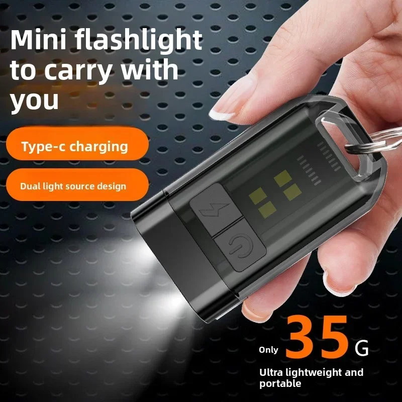 

Outdoor Mini Flashlight Strong Light Keychain Lamp Rechargeable Portable Hat Clip Lamp Emergency Work Light