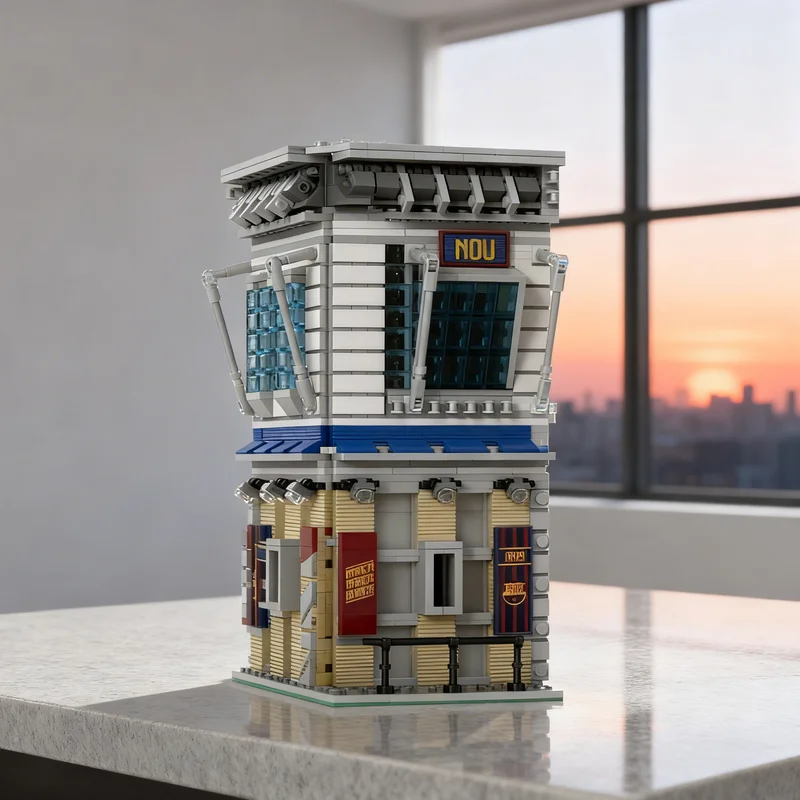 2705 Teile MOC Club Catalán Modularer Nachtclub Arcade Camp Straßenlandschaft Modellbausatz Kreatives Geschenk DIY Ausstellungsstück Deko für Erwachsene