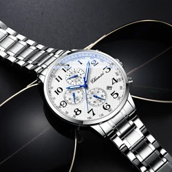 Chenxi 947 Original Men's Watches Classic Multifunctional Silver Stopwatch Quartz Wristwatch Waterproof reloj