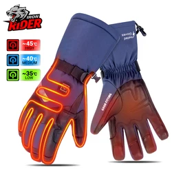 Guantes de Moto calentados-Guantes Térmicos para motocicleta, resistentes al agua, recargables, para invierno