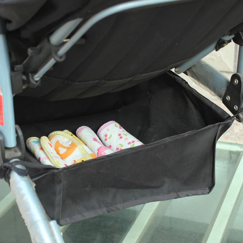 Baby Stroller Basket Newborn Stroller Basket Stroller Pram Bottom Basket Portable Organizer Bag Baby Stroller Accessories