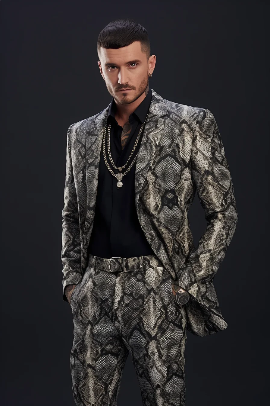 New Style Gold And Silver Shiny Fashion Casual Slim Jacket And Pants Two-piece Suit European And American Men's Nightclub Stage