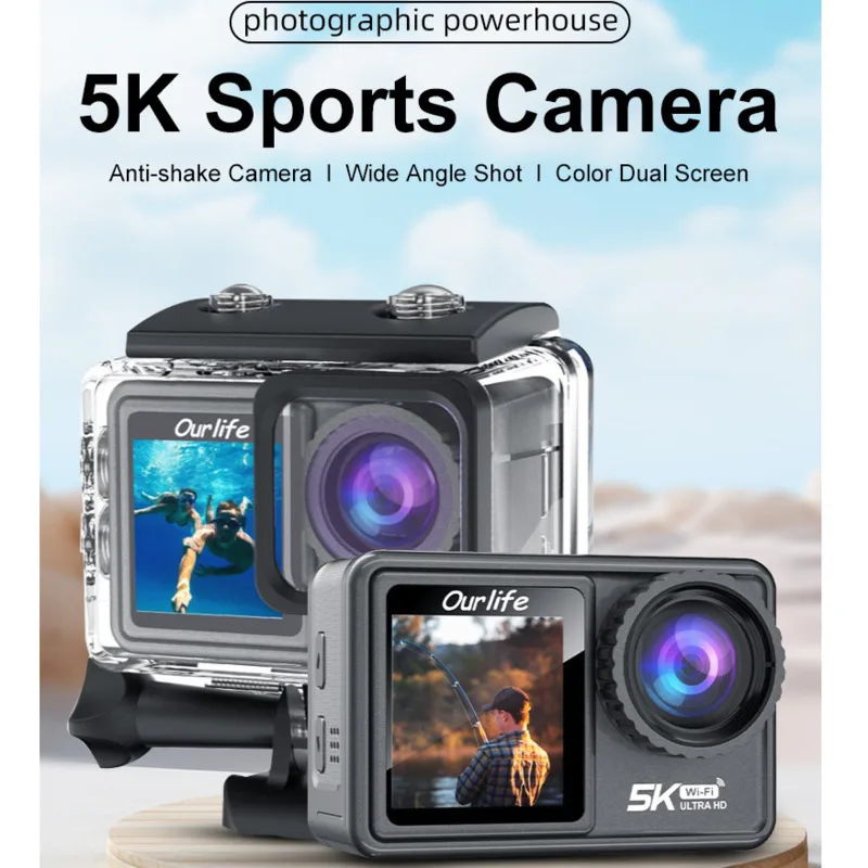 

5K HD Outdoor Sports Camera Video Recording Action Shoot Stabilization Underwater Waterproof Photography Cam CarDriving Recorder