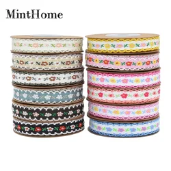 Ethnic Style Embroidery Jacquard Webbing with Double Ears, Side Luggage, Tablecloth Edge, DIY Vase Accessories, 12mm, 5 Yards