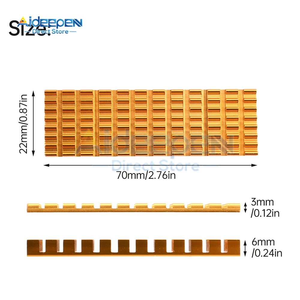 Радиатор M.2 SSD NVME NGFF M.2 2280 SSD Жесткий диск Алюминиевый радиатор Радиатор Термальная охлаждающая подставка для настольного ПК PS5