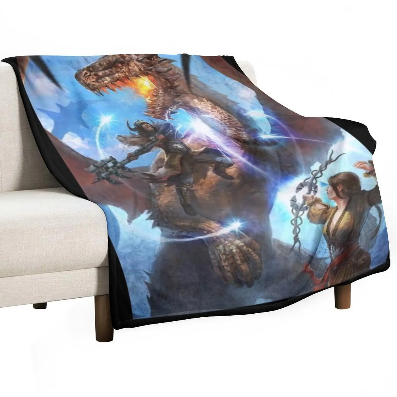 Dragons Dogma 2 Throw Blanket Travel heavy to sleep Personalized Gift Custom halloween Plaid Blankets