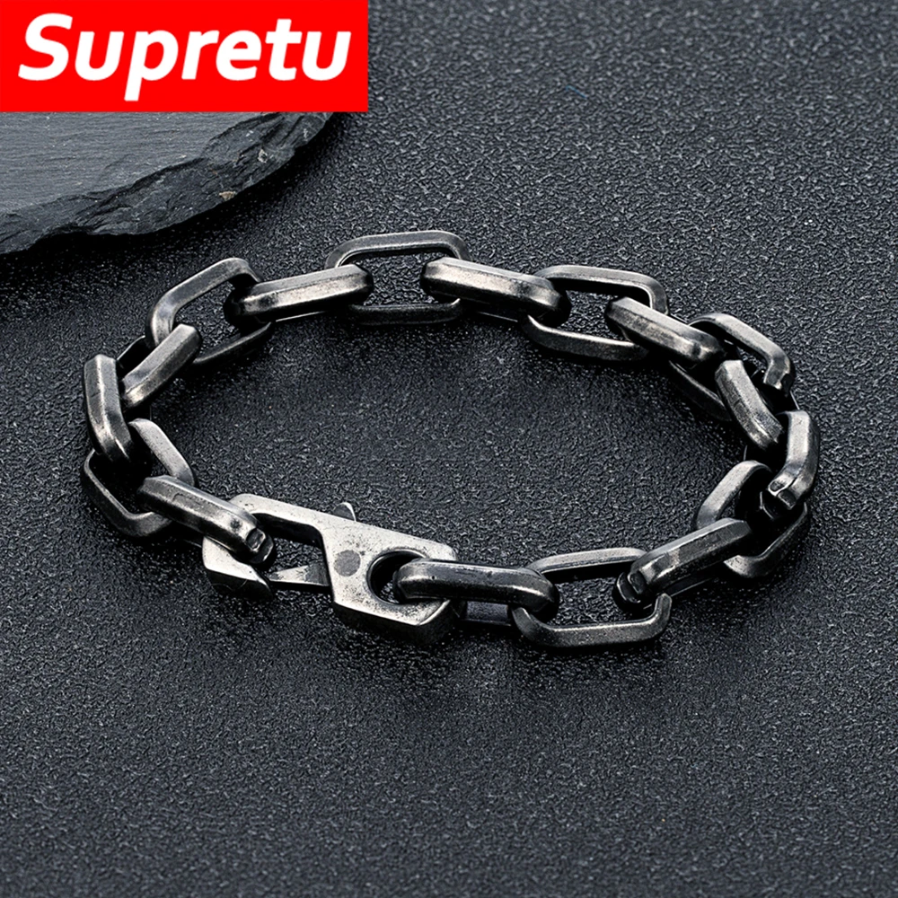 Charm Simple Cuba O-chain Bracelet Men Women Fashion Dubai Link Punk Hip Hop Stainless Steel Couple Bangle Trendy Jewelry Gifts