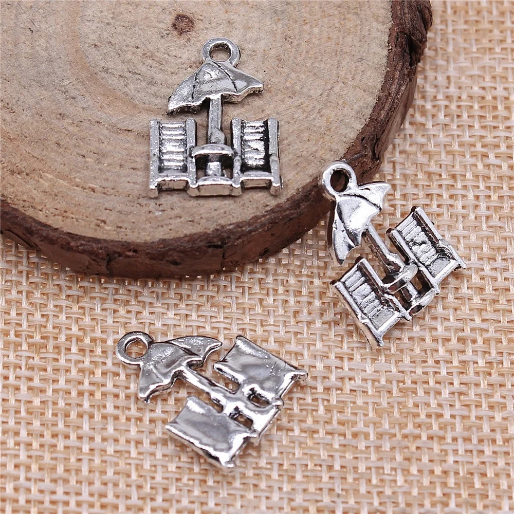 20pcs 20x14mm(0.79x0.55inch) Antique Silver Color Beach Chairs Charms Wholesale DIY Jewelry Findings