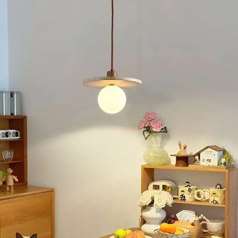 

Stone Pendant Lamp Glass Ball Suspension Hanging Light for Bedroom Living Dining Room Kitchen Island