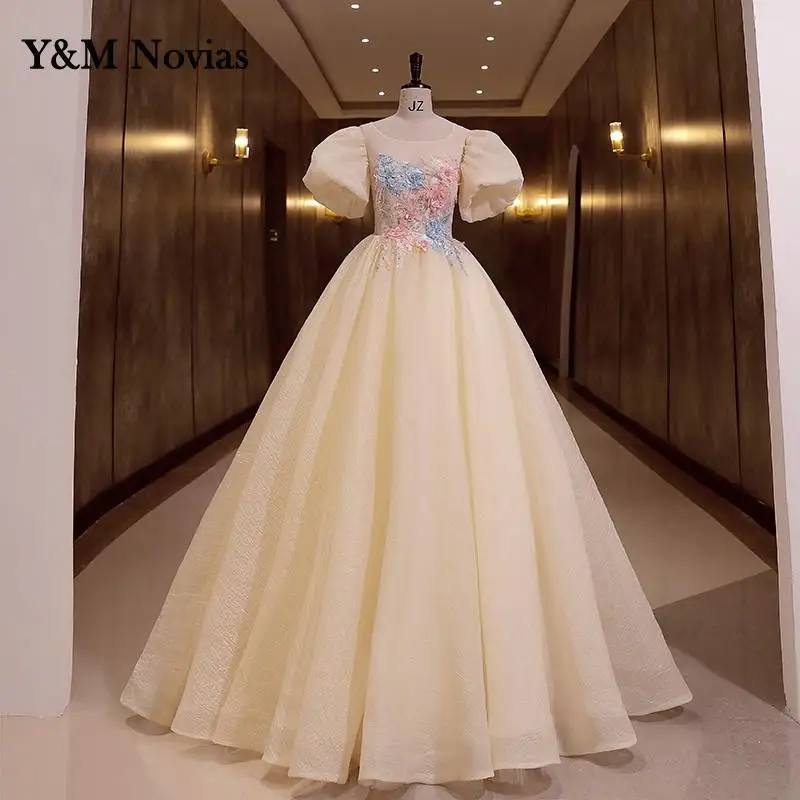 Y & M-Vestidos De quinceañera para niñas, vestido De princesa con volantes, dulce, 15, para baile De graduación