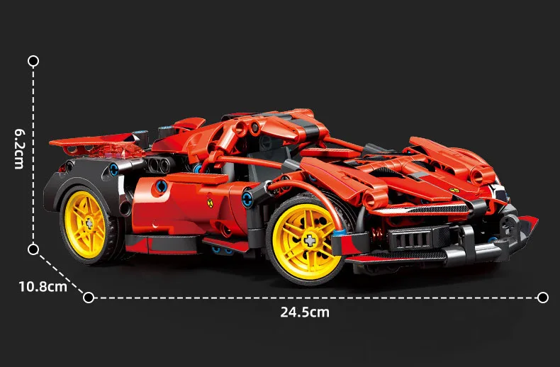 Technischer 1:18 Maßstab Supersportwagen-Bausatz Apolloes Project EVO Super Sport Auto Rückziehfahrzeug Konstruktions-Bausteine Spielzeug – Detail 8