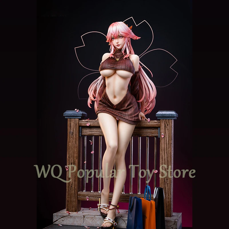 Genshin Impact Figure Yae Miko Figure Sexy Yae Miko Standing Yae Miko Figure Pretty Girl Doll Statue Model Collection Toys Gifts