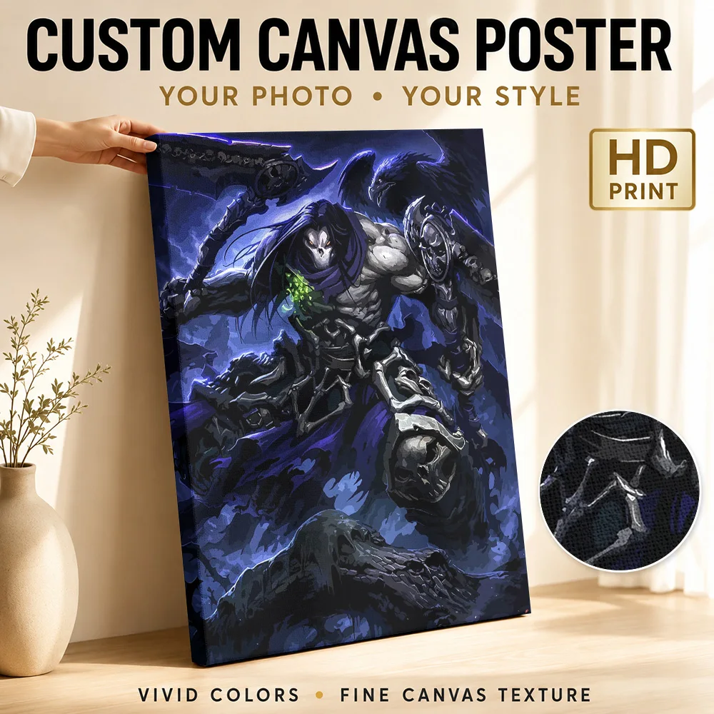 Darksiders Game Art Canvas Painting Poster Customized Photo Gaming Anime Canvas Wall Art for Bedroom Decor Gift for Collectors