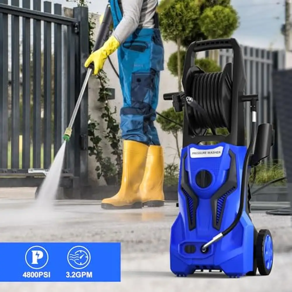 Electric Pressure Washer 4800 PSI 3.2 GPM with TSS and 25FT Hose Reel Kit