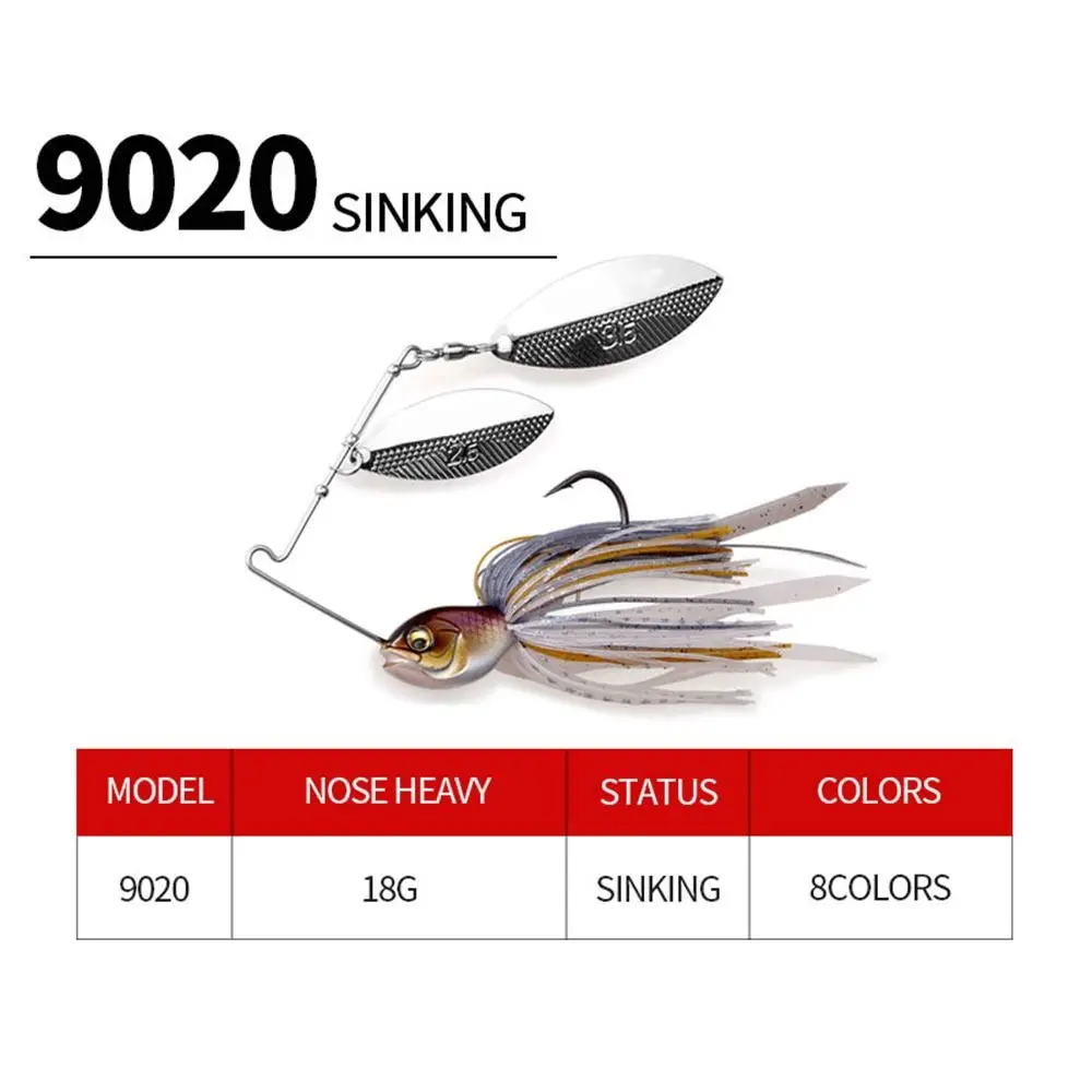 شرابة رفرف Walleye 18G Buzzbait باس بايك walleye اللحية الصيد إغراء سبينر الطعم