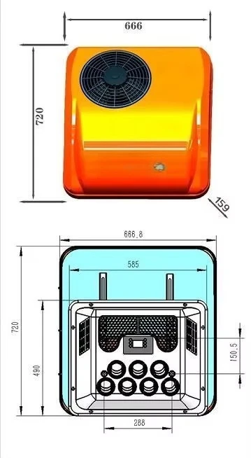 مكيف هواء كارافان 12 فولت مكيف هواء عالمي للسيارات