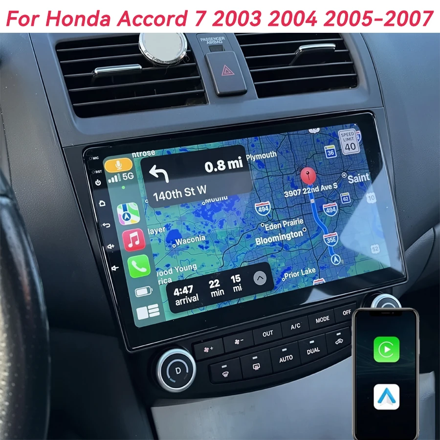

Android 16 Car Radio Carplay Auto For Honda Accord 7 2003 -2007 Multimedia Player GPS Navi 4G+WIFI Stereo NO 2Din DVD Head Unit