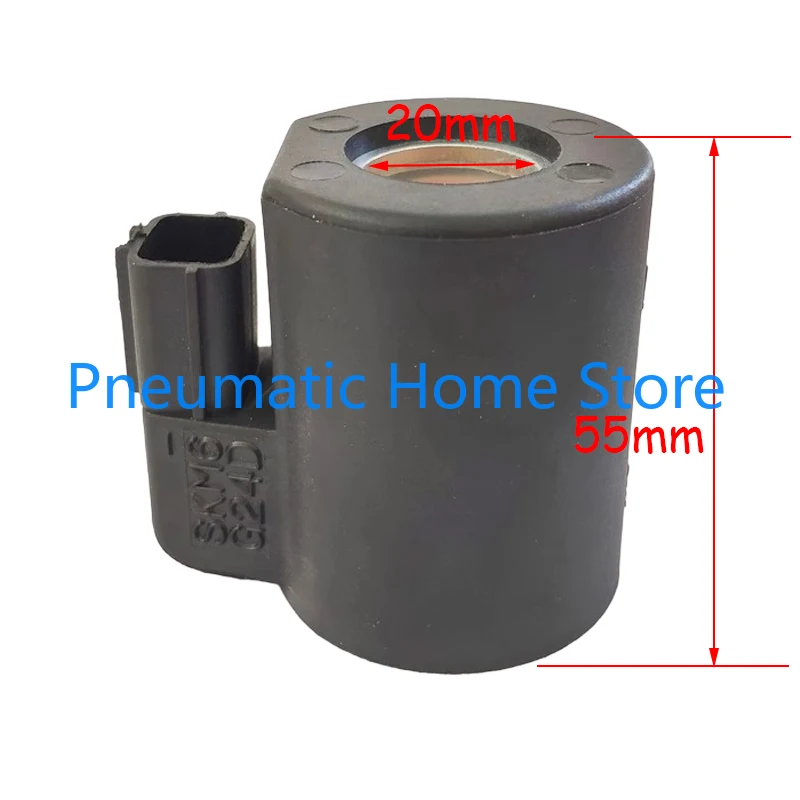 Excavator Accessories SKM6 Rotary Solenoid Valve Coil G24D Pilot Safety Coil Inner Diameter 20mm Height 55mm