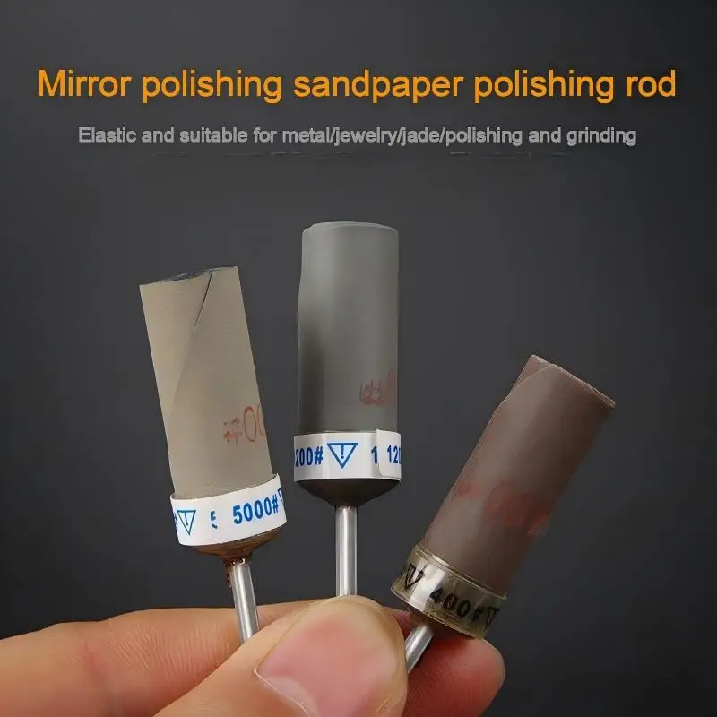 2.35mm Sandpaper Rod Sandpaper Grinding Head for Jade, Jadeite, Agate, Mirror Polishing, Wood Root Carving, Olive Grinding Head