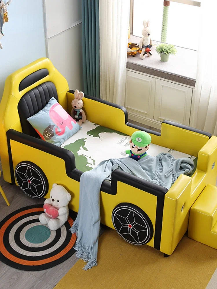 Creative Design Children Beds Boy Guardrail Widening Single Children Beds Baby Cartoon Camas De Dormitorio Bedroom Furniture