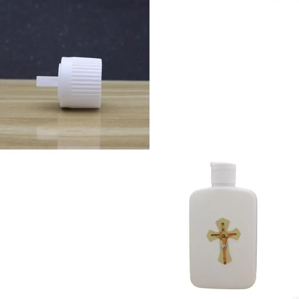 62KD Holy Water Bottle Religious Refillable Holy Water Container Baptisms Lotion Bottle with Screw Lid Catholic Accessories