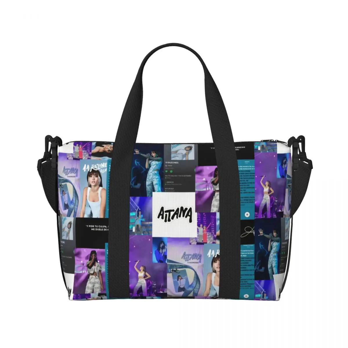 Bolso de mano personalizado de Beauty Aitanas para mujer, bolsas de viaje de playa para gimnasio y cantante español de gran capacidad