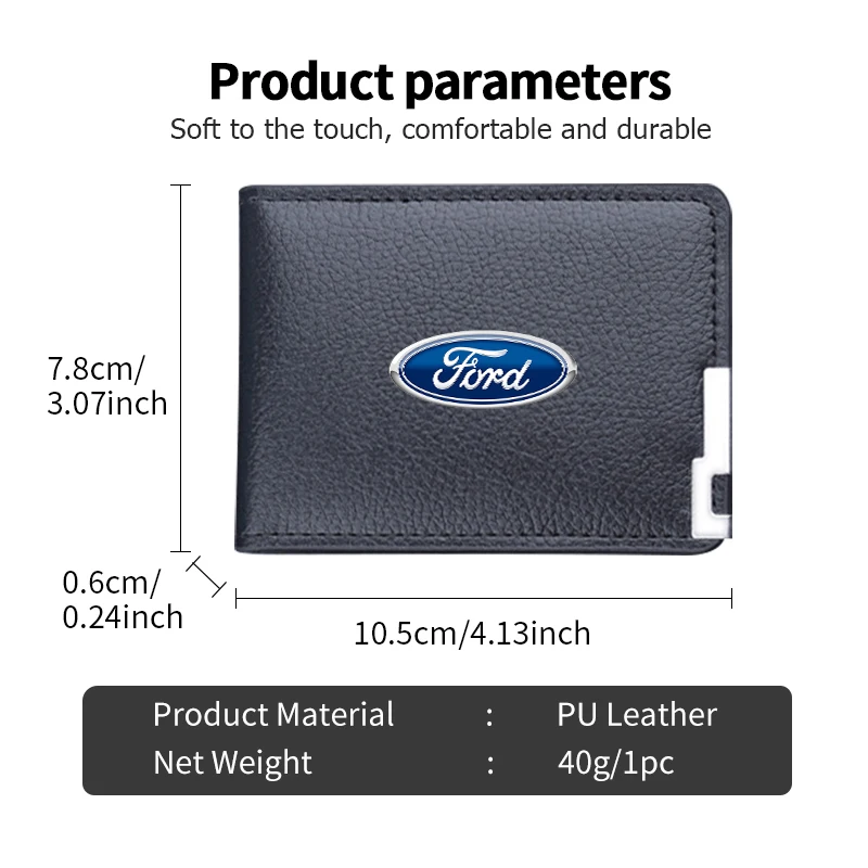 الليتشي نمط محفظة جلدية عملة بطاقة الهوية سستة المحفظة لفورد فوكس mk2 mk3 mk4 فييستا رينجر مونديو S-MAX كوغا