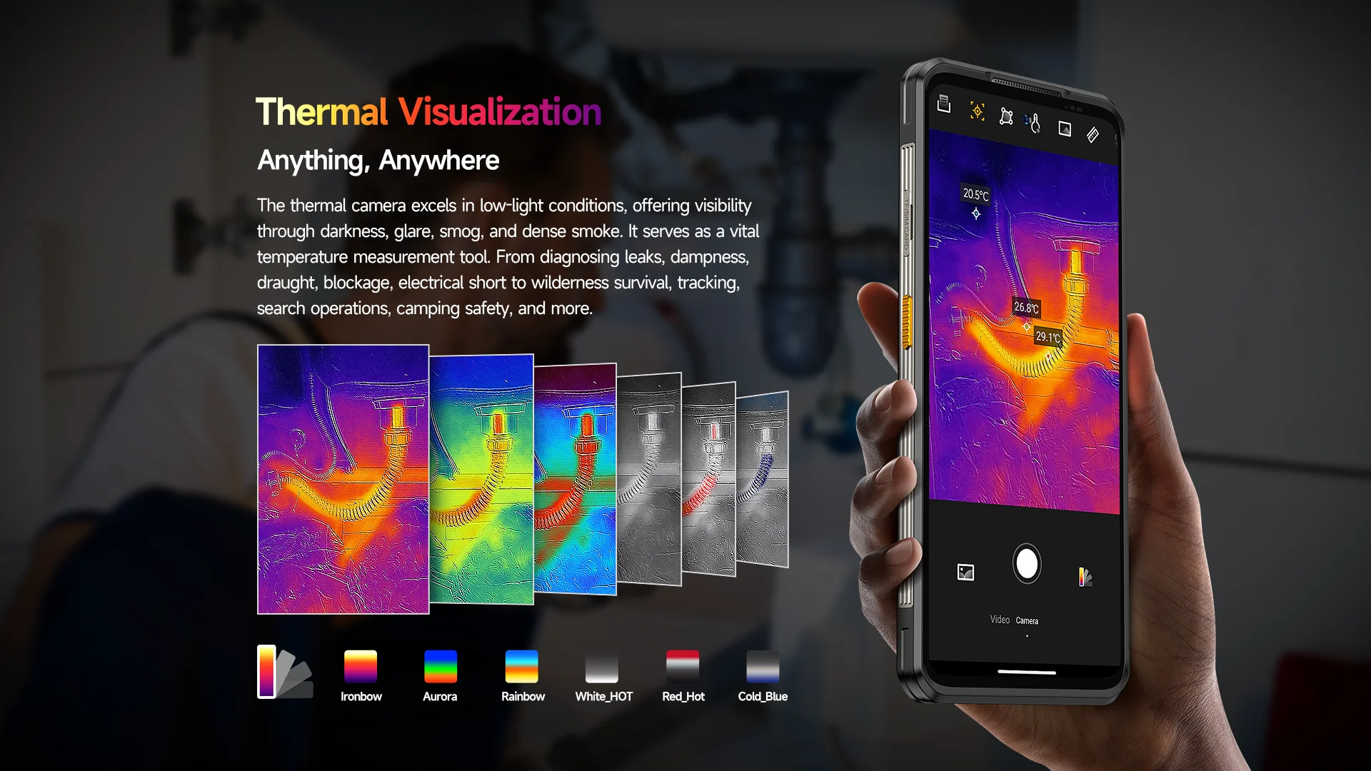 Ulefone Armor 25T NFC 8ГБ 256ГБ 6500mAh 4G Thermal lmaging By FLIR Rugged 64MP Night Vision Android 14 глобальная версия