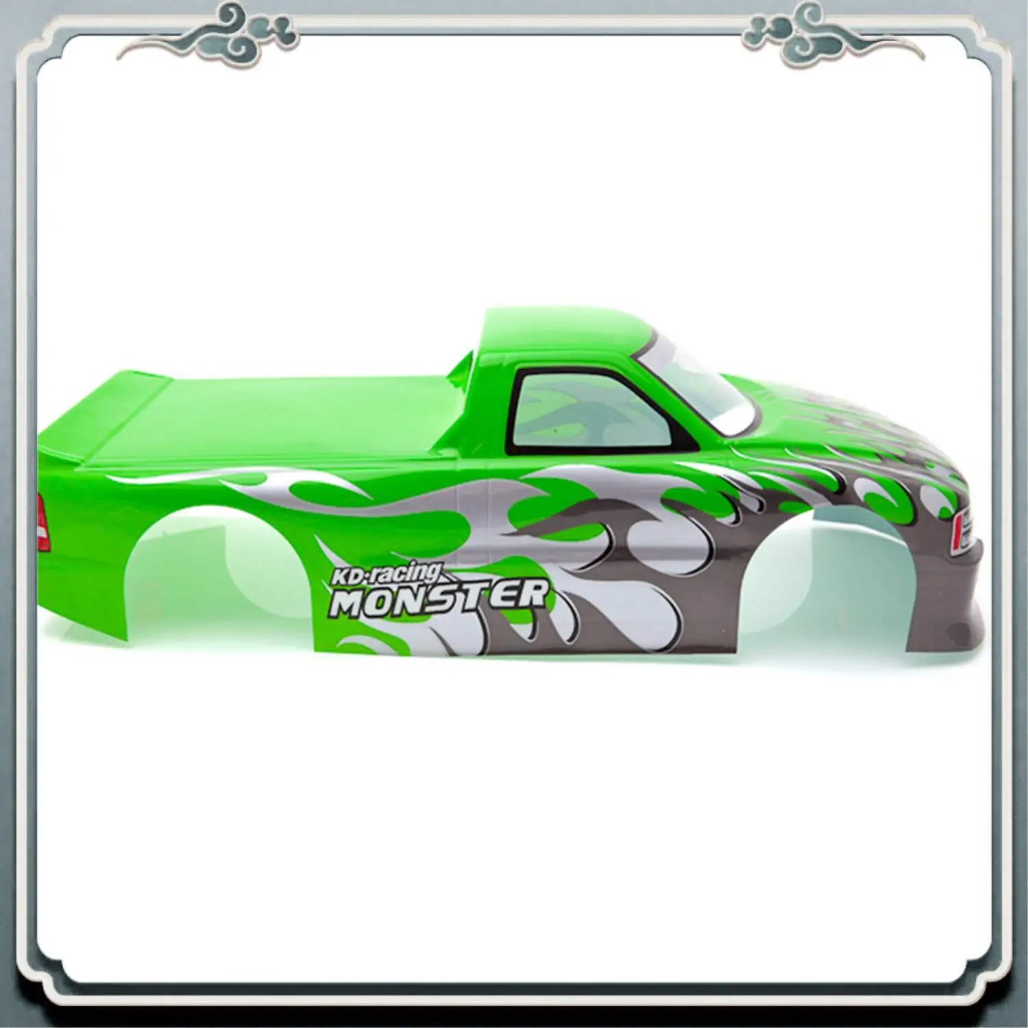 

Premium 2Pcs For 1/10 RC Car Venom T-10 PVC Painted Body Shell Pick Up Truck Width 205Mm Wheelbase 255Mm - Green & Red