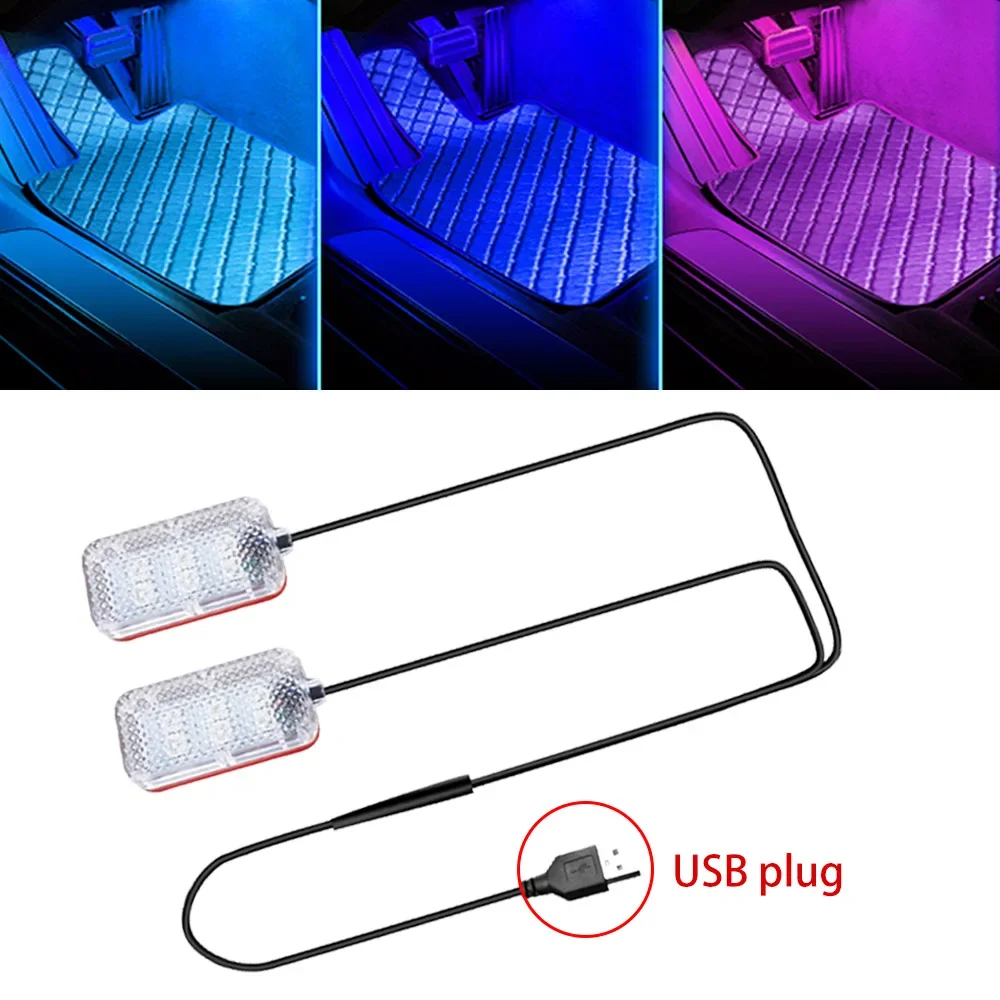 Car Interior Decorative Lamps Atmosphere Lamp with USB/Cigarette lighter Wireless Cold Light Decorative Auto LED Ambient Lights